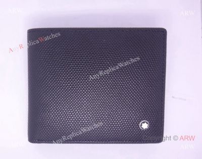 Mont Blanc Replica Wallet Black Leather Plaid Wallet AAA Quality